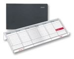 Mini bordkalender, satinvinyl, sort, 15x9cm/30x9cm